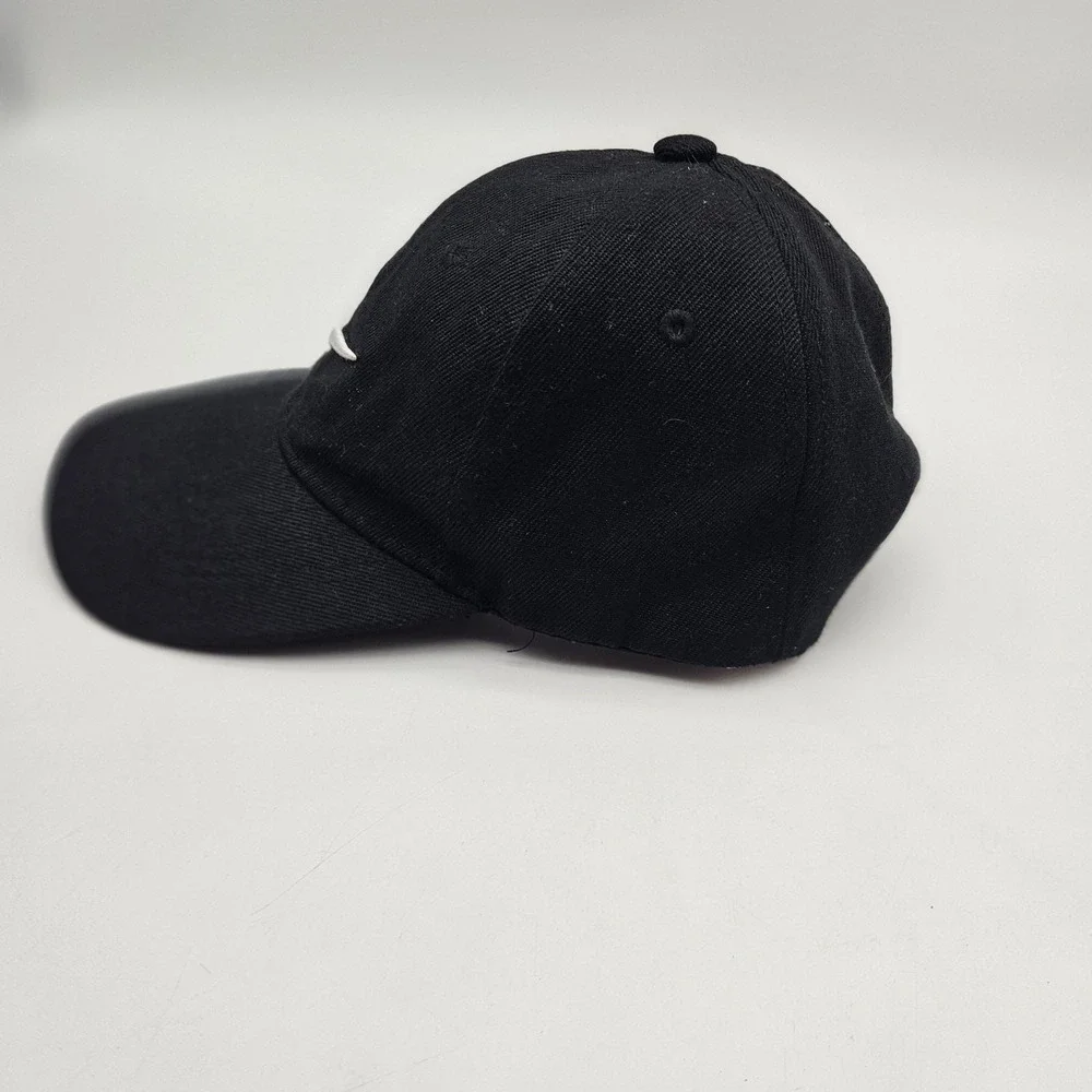 Nike Hat Cap Strap Back Youth One Size Black White Baseball Embroidered Swoosh